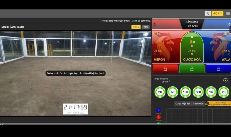 Các cửa cược tại sảnh Đá Gà Sabong Tại EE88