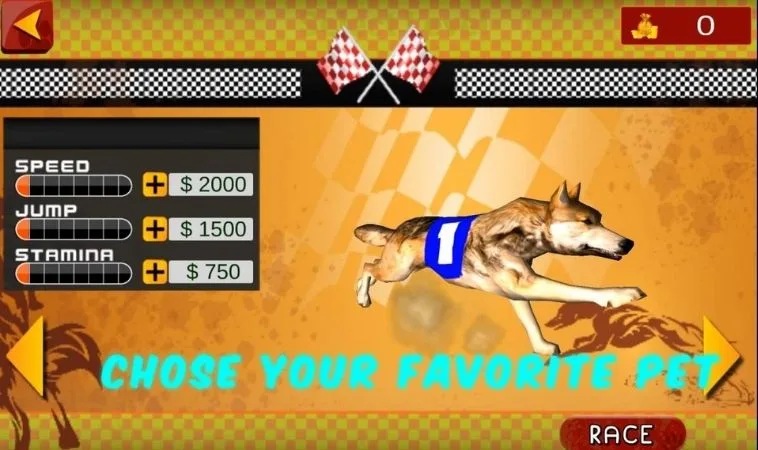 Giao diện chơi game nhanh Đua Chó Tại EE88