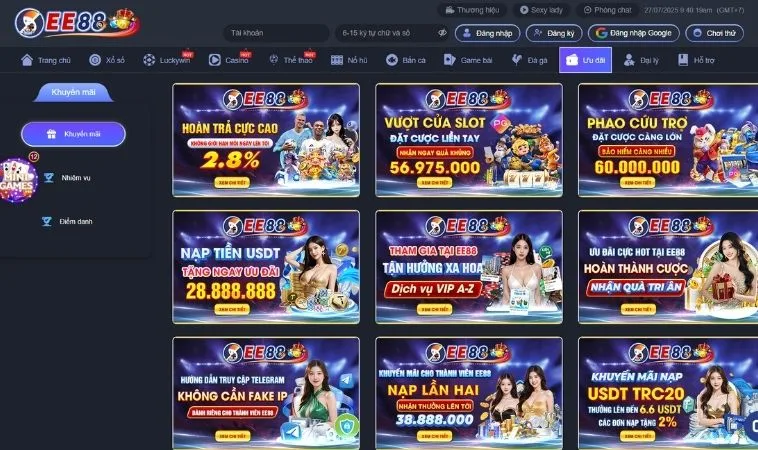 Các chương trình khuyến mãi EE88 hấp dẫn